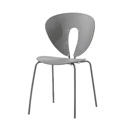 4 Stück Esszimmerstühle Metallrahmen Rückenlehne Küchenstuhl rutschfeste Matte Wohnzimmerstuhl for Küche Restaurant Bar Balkon(Grey) von ROSEEONNE