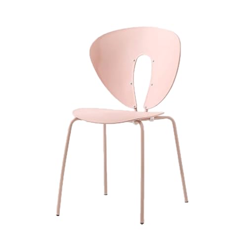 4 Stück Esszimmerstühle Metallrahmen Rückenlehne Küchenstuhl rutschfeste Matte Wohnzimmerstuhl for Küche Restaurant Bar Balkon(Rose) von ROSEEONNE