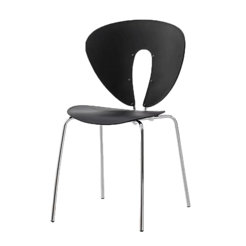 4 Stück Esszimmerstühle Metallrahmen Rückenlehne Küchenstuhl rutschfeste Matte Wohnzimmerstuhl for Küche Restaurant Bar Balkon(Svart) von ROSEEONNE