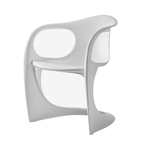 4 stücke Acryl Kunststoff Esszimmerstuhl Haar Haushalt Rückenlehne Stuhl Mit Armlehne Design for Schlafzimmer Esszimmer Wohnzimmer Balkon(Blanc) von ROSEEONNE