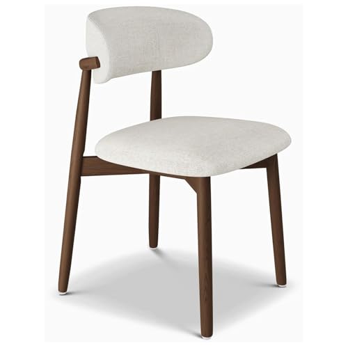 Esszimmerstühle aus Massivholz mit gebogener Rückenlehne, ergonomisch gepolsterter Sitzfläche, Beine aus Naturholz for Küchen, Wohnzimmer, Büros(Walnut) von ROSEEONNE