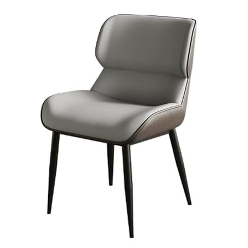 Esszimmerstühle mit Rückenlehne, gepolsterter Küchenstuhl aus Pu-Leder mit Metallbeinen for Küche und Esszimmer/Wohnzimmer(Dark Gray) von ROSEEONNE