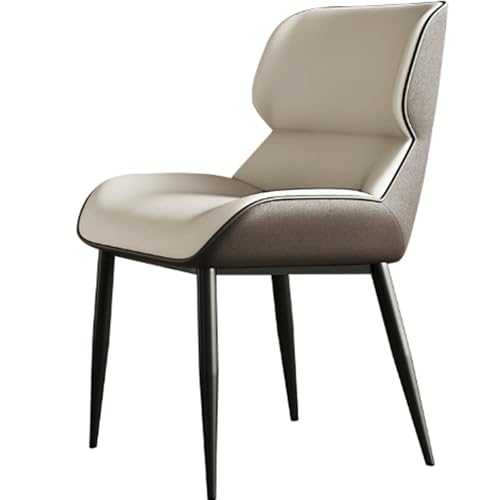 Esszimmerstühle mit Rückenlehne, gepolsterter Küchenstuhl aus Pu-Leder mit Metallbeinen for Küche und Esszimmer/Wohnzimmer(Light Gray) von ROSEEONNE