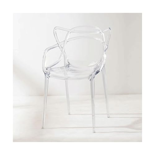 Esszimmerstuhl, transparenter Kunststoff, Kristall, for Zuhause, Rückenlehne, einfacher Wohnzimmerstuhl, stapelbarer Aufbewahrungsstuhl for die Küche(Transparent) von ROSEEONNE