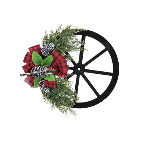 Hanging Roulette Wheel Wreath Artificial Wooden Reusable Garland for Wall Front Door Decoration and Christmas Party Decor(A) von ROSEEONNE
