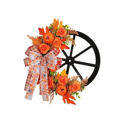Hanging Roulette Wheel Wreath Artificial Wooden Reusable Garland for Wall Front Door Decoration and Christmas Party Decor(C) von ROSEEONNE
