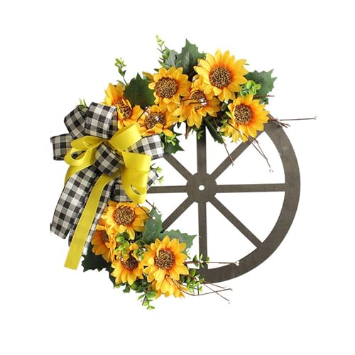 Hanging Roulette Wheel Wreath Artificial Wooden Reusable Garland for Wall Front Door Decoration and Christmas Party Decor(F) von ROSEEONNE
