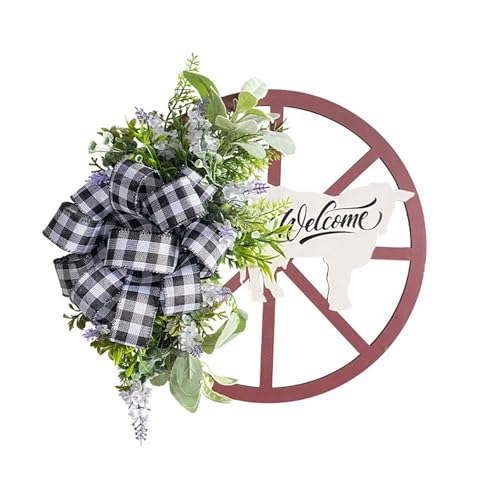 Hanging Roulette Wheel Wreath Artificial Wooden Reusable Garland for Wall Front Door Decoration and Christmas Party Decor(I) von ROSEEONNE