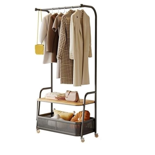 Kleiderständer 3-in-1-Garderobenständer mit Rädern, Garderobenständer mit Metall-Lagerregal, Rollgarderobenständer for den Eingang, for Wohnzimmer, Schlafzimmer, Veranda Kleiderhaken(Svart,100cm) Kleiderständer 3-in-1-Garderobenständer mit Rädern, Garderobenständer mit Metall-Lagerregal, Rollgarderobenständer for den Eingang, for Wohnzimmer, Schlafzimmer, Veranda Kleiderhaken(Svart,100cm) von ROSEEONNE