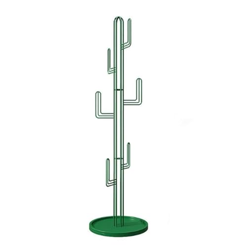 Kleiderständer Kaktus-Bodengarderobe, freistehende Garderobenständer mit Stabiler runder Basis, 6 Haken, Hander-Ständer for Wohnzimmer, Schlafzimmer, Büro Kleiderhaken(Groen) von ROSEEONNE