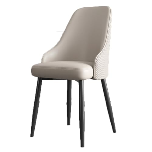 Moderner Esszimmerstuhl aus Leder mit hoher Rückfederung aus Schwamm, Küchenstuhl, zuverlässiger Metallrahmen, Schlafzimmerstuhl for Küche und Esszimmer(Blanc) von ROSEEONNE