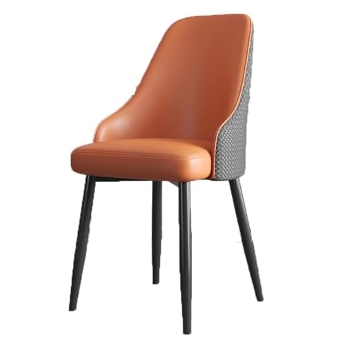 Moderner Esszimmerstuhl aus Leder mit hoher Rückfederung aus Schwamm, Küchenstuhl, zuverlässiger Metallrahmen, Schlafzimmerstuhl for Küche und Esszimmer(Brown1) von ROSEEONNE