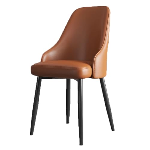 Moderner Esszimmerstuhl aus Leder mit hoher Rückfederung aus Schwamm, Küchenstuhl, zuverlässiger Metallrahmen, Schlafzimmerstuhl for Küche und Esszimmer(Bruin) von ROSEEONNE