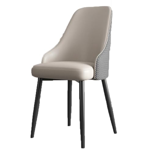 Moderner Esszimmerstuhl aus Leder mit hoher Rückfederung aus Schwamm, Küchenstuhl, zuverlässiger Metallrahmen, Schlafzimmerstuhl for Küche und Esszimmer(Gray 1) von ROSEEONNE