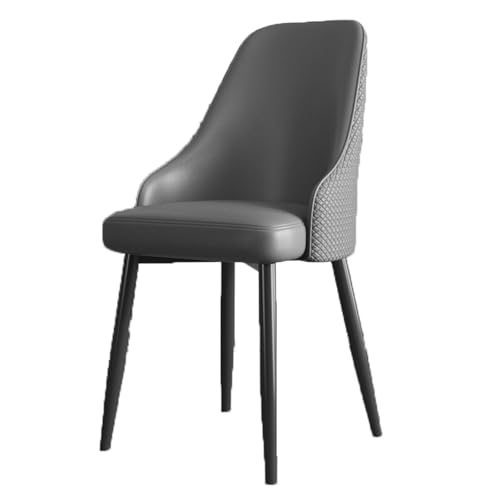 Moderner Esszimmerstuhl aus Leder mit hoher Rückfederung aus Schwamm, Küchenstuhl, zuverlässiger Metallrahmen, Schlafzimmerstuhl for Küche und Esszimmer(Grey) von ROSEEONNE