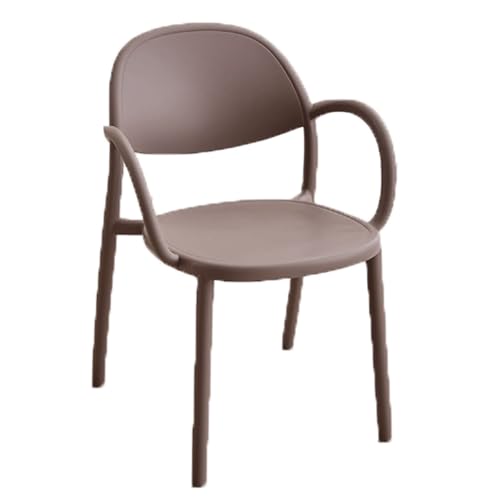 ROSEEONNE 2 Stück Esszimmerstuhl, Kunststoff-Rückenlehne, Stuhl for Zuhause, Wohnzimmer, stapelbarer Stauraum, Küchenstuhl mit Armlehnen for Balkon, Café(Grey) von ROSEEONNE