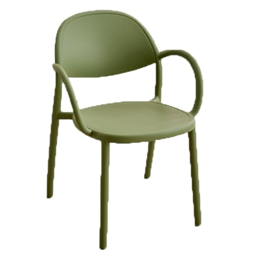 ROSEEONNE 2 Stück Esszimmerstuhl, Kunststoff-Rückenlehne, Stuhl for Zuhause, Wohnzimmer, stapelbarer Stauraum, Küchenstuhl mit Armlehnen for Balkon, Café(Groen) von ROSEEONNE