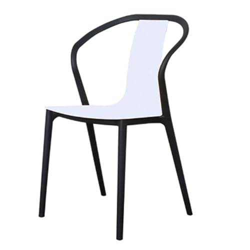 ROSEEONNE Einfache Kunststoffstühle, stapelbare Esszimmerstühle, nordischer Stil, Küchenstühle for Esszimmer, Wohnzimmer, Balkon(Blanc) von ROSEEONNE