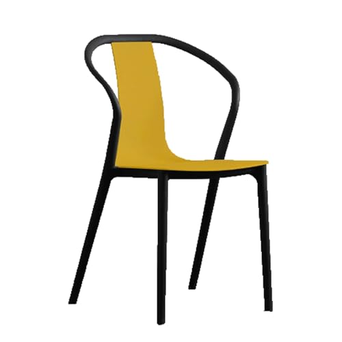 ROSEEONNE Einfache Kunststoffstühle, stapelbare Esszimmerstühle, nordischer Stil, Küchenstühle for Esszimmer, Wohnzimmer, Balkon(Geel) von ROSEEONNE
