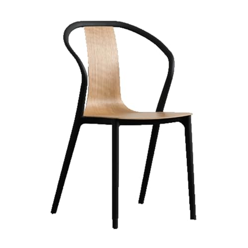 ROSEEONNE Einfache Kunststoffstühle, stapelbare Esszimmerstühle, nordischer Stil, Küchenstühle for Esszimmer, Wohnzimmer, Balkon(Legno) von ROSEEONNE