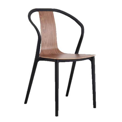 ROSEEONNE Einfache Kunststoffstühle, stapelbare Esszimmerstühle, nordischer Stil, Küchenstühle for Esszimmer, Wohnzimmer, Balkon(Walnut) von ROSEEONNE