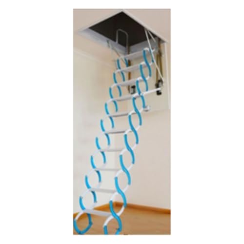 ROSEEONNE Elektrische teleskopische Leiter Pulldown Deckenloftleiter mit Handläufen High Mangan Stahlmaterial tragend 661 lb ROSEEONNE Elektrische teleskopische Leiter Pulldown Deckenloftleiter mit Handläufen High Mangan Stahlmaterial tragend 661 lb von ROSEEONNE