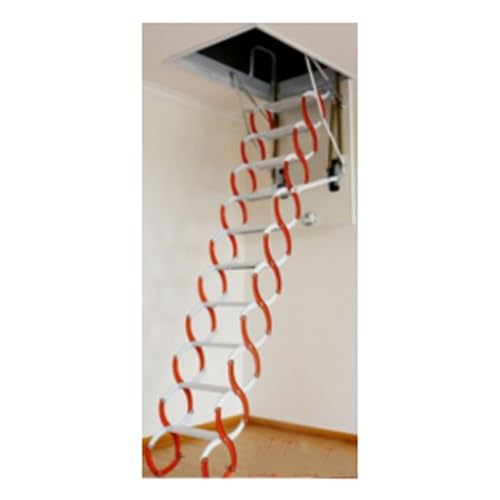 ROSEEONNE Elektrische teleskopische Leiter Pulldown Deckenloftleiter mit Handläufen High Mangan Stahlmaterial tragend 661 lb ROSEEONNE Elektrische teleskopische Leiter Pulldown Deckenloftleiter mit Handläufen High Mangan Stahlmaterial tragend 661 lb von ROSEEONNE