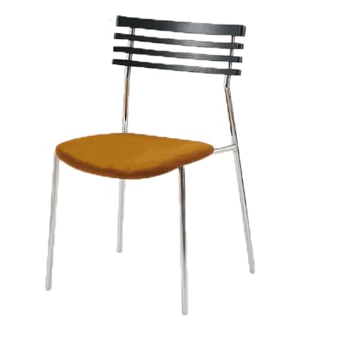 ROSEEONNE Esszimmerstuhl, Küchenstuhl mit Eisenrückenlehne, Kreativer, Einfacher Freizeitstuhl, Schwammkissen for Wohnzimmer, Esszimmer Und Schlafzimmer(Bruin) von ROSEEONNE