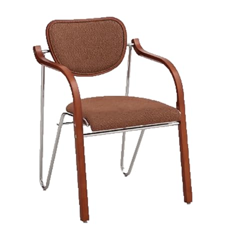 ROSEEONNE Esszimmerstuhl aus massivem Holz, Rückenlehnenstuhl for Zuhause, Eisenrahmen, Küchenstuhl, Retro-Stil, Schwammkissenstuhl, stapelbarer Kaffeestuhl(Bruin) von ROSEEONNE