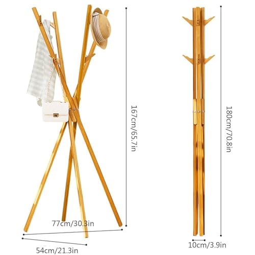 ROSEEONNE Kleiderständer Faltbarer Garderobenständer, platzsparender Kleiderständer, bodenstehender Kleiderbügelständer mit Haken for den Eingangsbereich im Schlafzimmer, Flur Kleiderhaken(Legno) ROSEEONNE Kleiderständer Faltbarer Garderobenständer, platzsparender Kleiderständer, bodenstehender Kleiderbügelständer mit Haken for den Eingangsbereich im Schlafzimmer, Flur Kleiderhaken(Legno) von ROSEEONNE