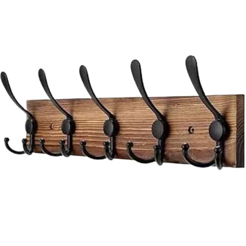ROSEEONNE Kleiderständer Wandmontierter Kleiderständer, Wandgarderobe aus Massivholzbrettern mit 5 Haken, Bauernhaus-Kleiderbügel for Aufhängen von Rucksäcken, Jacken, Mänteln und Hüten Kleiderhaken ROSEEONNE Kleiderständer Wandmontierter Kleiderständer, Wandgarderobe aus Massivholzbrettern mit 5 Haken, Bauernhaus-Kleiderbügel for Aufhängen von Rucksäcken, Jacken, Mänteln und Hüten Kleiderhaken von ROSEEONNE