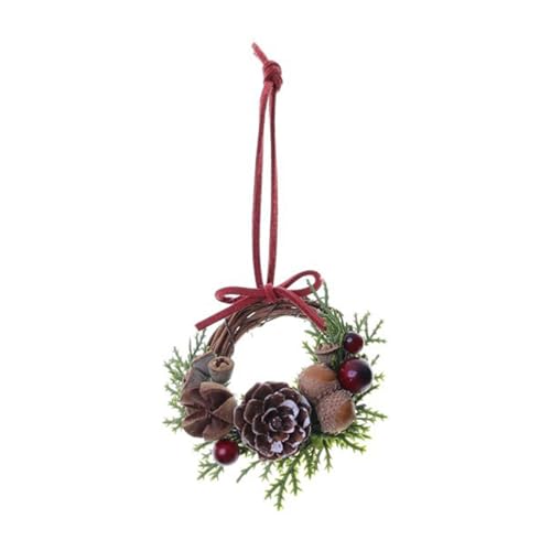 ROSEEONNE Kleiner Weihnachtskranz for Aufhängen, Basteln, Küchenschrank, Tischdekoration, Girlande for die Haustür und das Puppenhaus(Painted White,6cm) von ROSEEONNE
