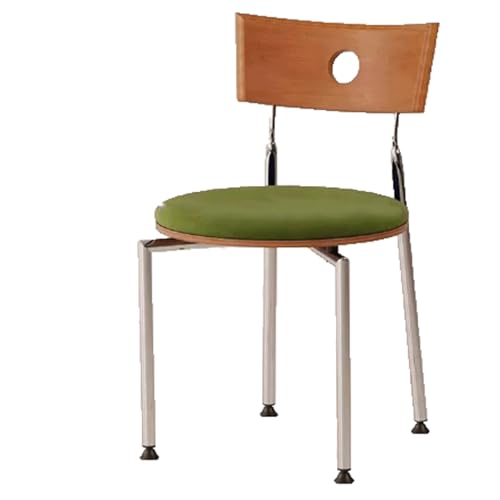 ROSEEONNE Retro-Esszimmerstuhl mit Holzrückenlehne, stapelbarer Küchenstuhl, Wohnzimmerstuhl mit Schwammkissen for Schlafzimmer und Esszimmer(Groen) von ROSEEONNE