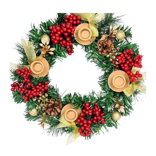 ROSEEONNE Ribbon Weihnachten Adventskranz X-Mas Kerzen Dekorationen und Saison Mittelstück Kerzenhalter Dekor Kalender Dekoration(B) von ROSEEONNE