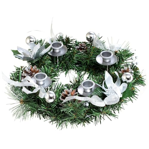 ROSEEONNE Ribbon Weihnachten Adventskranz X-Mas Kerzen Dekorationen und Saison Mittelstück Kerzenhalter Dekor Kalender Dekoration(E) von ROSEEONNE
