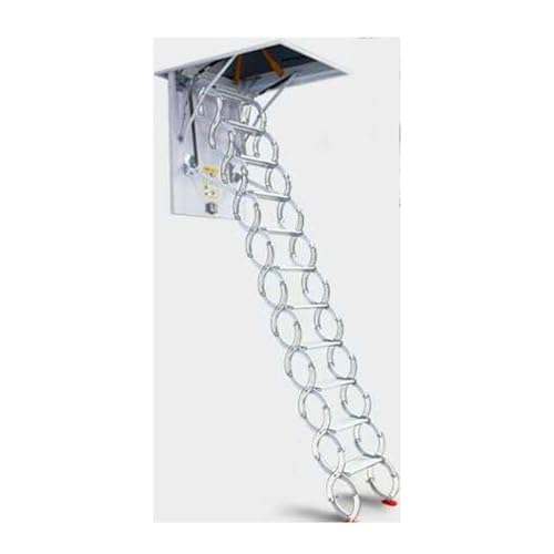 ROSEEONNE Unsichtbare teleskopische Dachbodenleiter Innendecke Teleskopleiter Pulldown Stall Faltleiter tragend 400 kg von ROSEEONNE