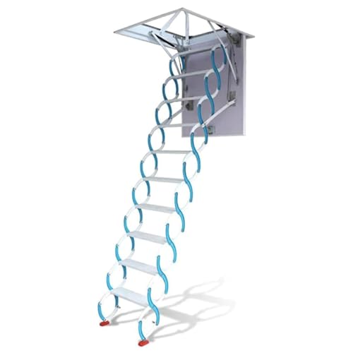 ROSEEONNE Unsichtbare teleskopische Dachbodenleiter Innendecke Teleskopleiter Pulldown Stall Faltleiter tragend 400 kg ROSEEONNE Unsichtbare teleskopische Dachbodenleiter Innendecke Teleskopleiter Pulldown Stall Faltleiter tragend 400 kg von ROSEEONNE