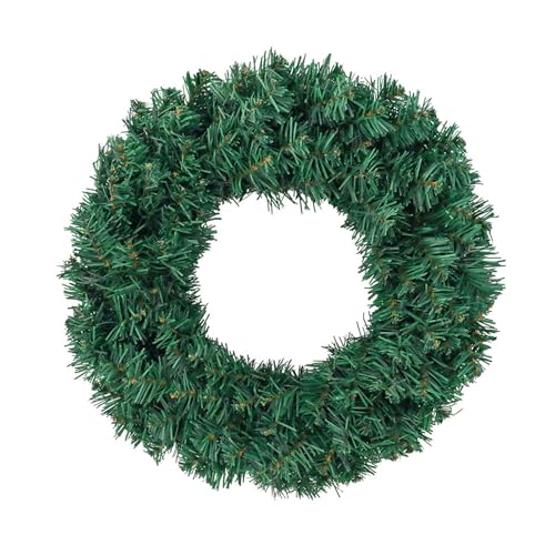 ROSEEONNE Weihnachts-DIY-Grünkranz mit Rattanrahmen, Schlichte Kunstgirlande for Schränke, Fenster, Zimmer, Weihnachtsfeier, Innen- und Außenbereich, Wanddekoration(60cm) von ROSEEONNE