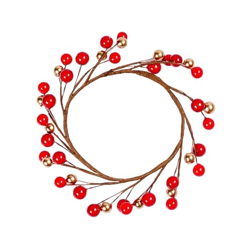 ROSEEONNE Weihnachtskerzenringe, Kranz, simulierter Beeren-Kerzenständer, künstliche Beeren, Dekorationen for den Tisch zu Hause, Küche, Tafelaufsatz ROSEEONNE Weihnachtskerzenringe, Kranz, simulierter Beeren-Kerzenständer, künstliche Beeren, Dekorationen for den Tisch zu Hause, Küche, Tafelaufsatz von ROSEEONNE