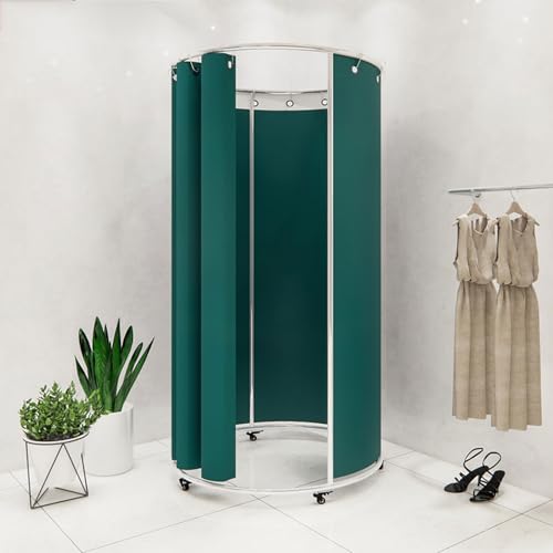 ROSEEONNE umkleidekabine mobil Bekleidungsgeschäft Unabhängige Umkleidekabine Boden Abnehmbare Ankleidekabine Temporäre Umkleidekabine Mit Rädern Platzsparend umkleidekabine(Groen,100 * 200cm) von ROSEEONNE