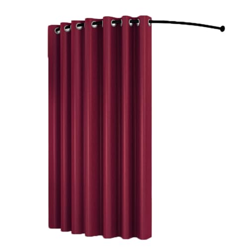 ROSEEONNE umkleidekabine mobil C-förmige Stange Einfache Umkleidekabine Tragbare Temporäre Mobile Umkleidekabine Geeignet Compatible with Bekleidungsgeschäfte Büros umkleidekabine(Wine red,100cm) von ROSEEONNE