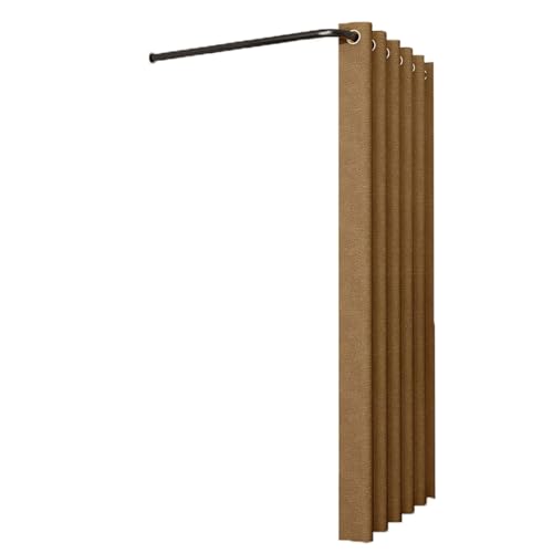 ROSEEONNE umkleidekabine mobil L-förmige Stangen-Umkleidekabine temporäre Private Umkleidekabine Bekleidungsgeschäft Wandtrennvorhang Compatible with Einkaufen umkleidekabine(Dark Brown,80cm) von ROSEEONNE