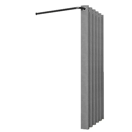 ROSEEONNE umkleidekabine mobil L-förmige Stangen-Umkleidekabine temporäre Private Umkleidekabine Bekleidungsgeschäft Wandtrennvorhang Compatible with Einkaufen umkleidekabine(Dark Gray,90cm) von ROSEEONNE