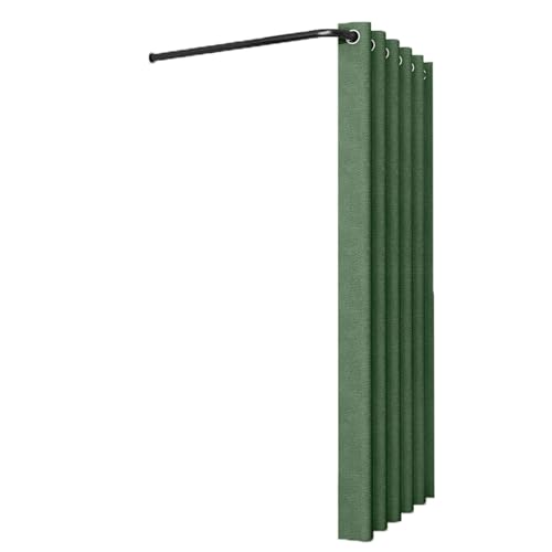 ROSEEONNE umkleidekabine mobil L-förmige Stangen-Umkleidekabine temporäre Private Umkleidekabine Bekleidungsgeschäft Wandtrennvorhang Compatible with Einkaufen umkleidekabine(Dark Green,80cm) von ROSEEONNE