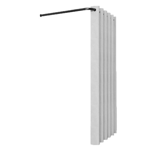 ROSEEONNE umkleidekabine mobil L-förmige Stangen-Umkleidekabine temporäre Private Umkleidekabine Bekleidungsgeschäft Wandtrennvorhang Compatible with Einkaufen umkleidekabine(Grey,90cm) von ROSEEONNE