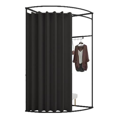 ROSEEONNE umkleidekabine mobil Mobile Bodenumkleidekabine, Eisen-Eckumkleidekabinen-Trennwand, Umkleidekabinen-Sichtschutz, einfach zu montieren, Compatible with Einkaufen umkleidekabine(Black B,S) von ROSEEONNE