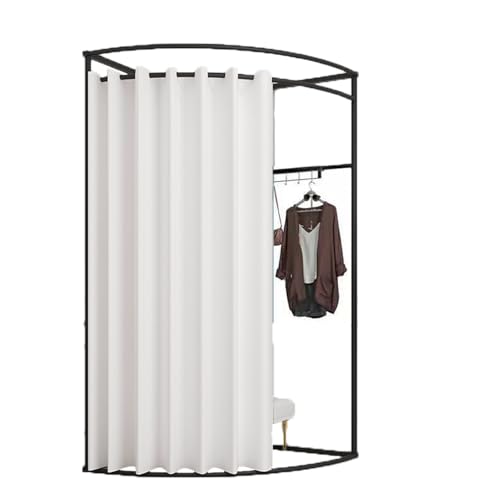 ROSEEONNE umkleidekabine mobil Mobile Bodenumkleidekabine, Eisen-Eckumkleidekabinen-Trennwand, Umkleidekabinen-Sichtschutz, einfach zu montieren, Compatible with Einkaufen umkleidekabine(Blanc,S) von ROSEEONNE