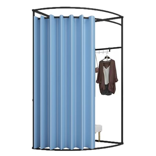 ROSEEONNE umkleidekabine mobil Mobile Bodenumkleidekabine, Eisen-Eckumkleidekabinen-Trennwand, Umkleidekabinen-Sichtschutz, einfach zu montieren, Compatible with Einkaufen umkleidekabine(Bleu,L) von ROSEEONNE