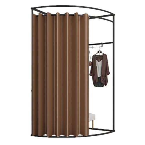 ROSEEONNE umkleidekabine mobil Mobile Bodenumkleidekabine, Eisen-Eckumkleidekabinen-Trennwand, Umkleidekabinen-Sichtschutz, einfach zu montieren, Compatible with Einkaufen umkleidekabine(Brown A,S) von ROSEEONNE