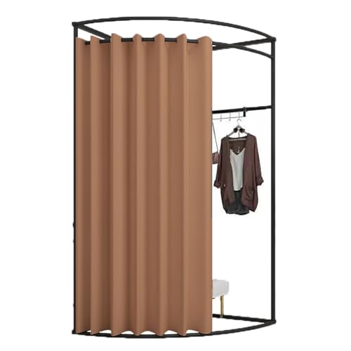 ROSEEONNE umkleidekabine mobil Mobile Bodenumkleidekabine, Eisen-Eckumkleidekabinen-Trennwand, Umkleidekabinen-Sichtschutz, einfach zu montieren, Compatible with Einkaufen umkleidekabine(Brown B,L) von ROSEEONNE